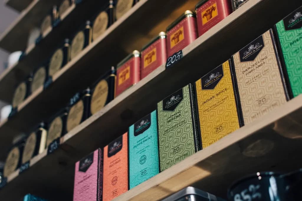 Rafturi cu produse ambalate expuse într-un magazin. (Foto ilustrativă: Jakub Kapusnak / CC0 1.0, Openverse)
