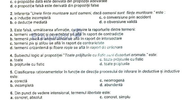 HOTNEWS.RO: Simulare BAC 2025. Ce subiecte au primit elevii de clasa a XII-a la Logică