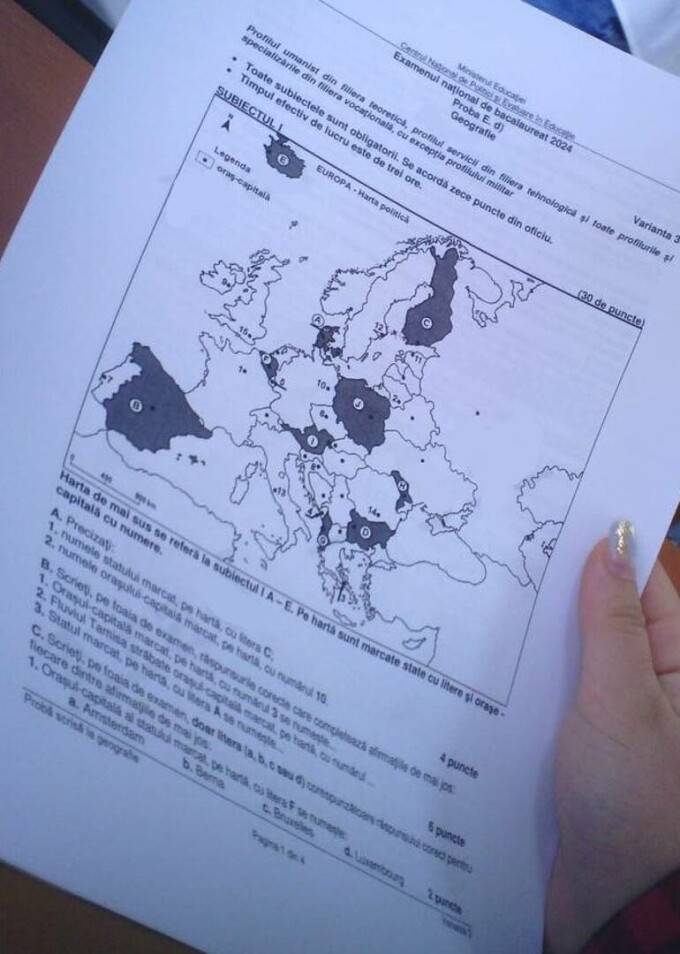 HOTNEWS.RO: Subiecte Geografie BAC 2025. Astăzi are loc proba scrisă la Geografie la Bacalaureat. Baremul la geografie, publicat la ora 15.00