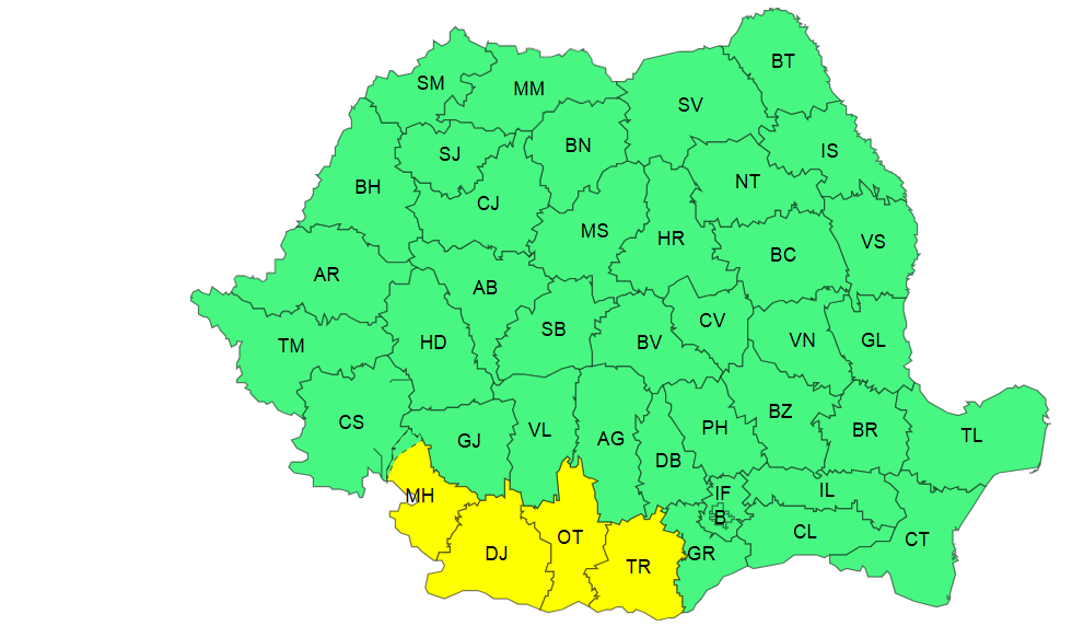 HOTNEWS.RO: Alerte de la ANM: Cod galben de caniculă în mai multe județe, inclusiv la București, până luni seară / Unde plouă la noapte