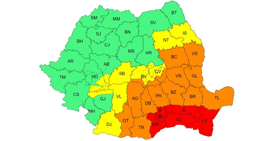 HOTNEWS.RO: A intrat în vigoare codul roșu de ploi torențiale în București și 5 județe. Jumătate de țară sub alerte meteo / DSU: Nu ieșiți din casă. Securizați ușile și ferestrele