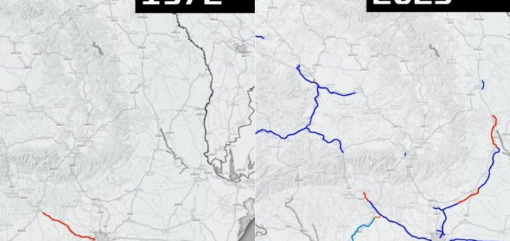 HOTNEWS.RO: ANIMAȚIE Rețeaua de autostrăzi a României. Cum arată pe hartă inaugurările din fiecare an: de la comunism, la accelerarea de după aderarea la UE