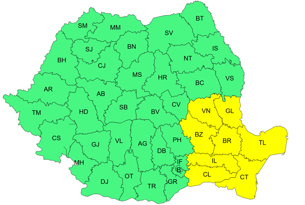 HOTNEWS.RO: Alertă de la ANM: Cod galben de vânt în mai multe județe până mâine seară. Cum e vremea la București